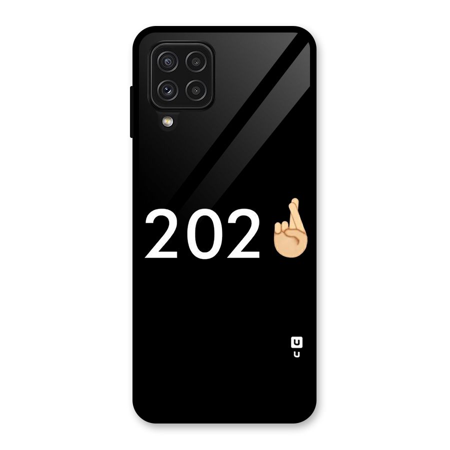 2021 Fingers Crossed Glass Back Case for Galaxy A22 4G