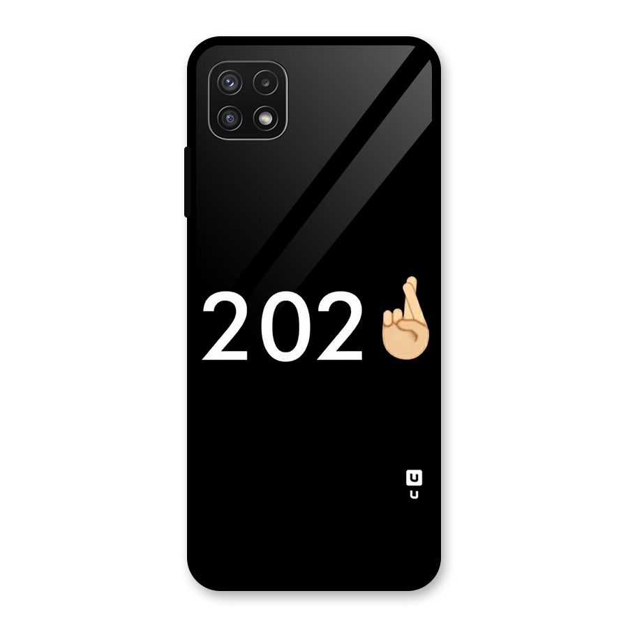 2021 Fingers Crossed Glass Back Case for Galaxy A22 5G