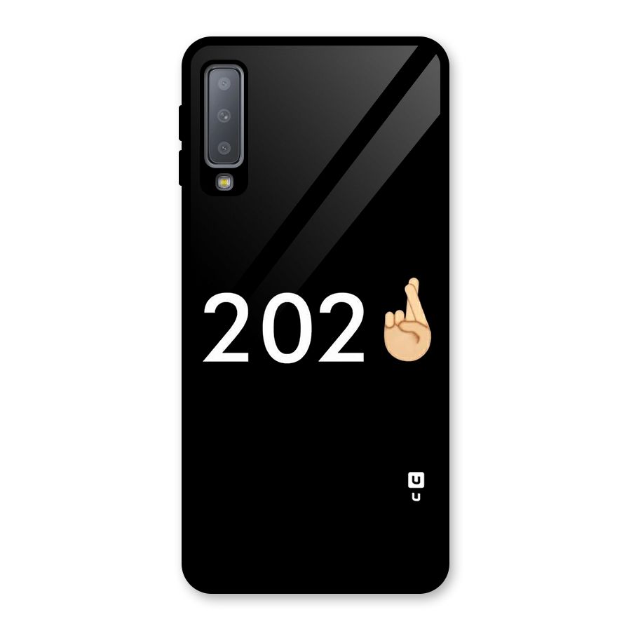 2021 Fingers Crossed Glass Back Case for Galaxy A7 (2018)