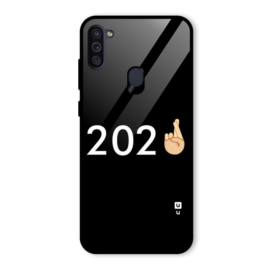 2021 Fingers Crossed Glass Back Case for Galaxy M11