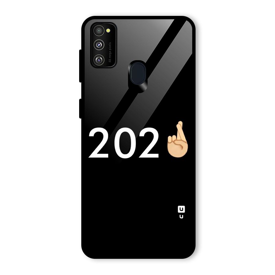 2021 Fingers Crossed Glass Back Case for Galaxy M30s