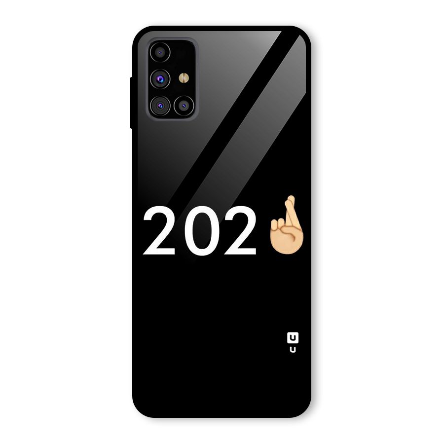 2021 Fingers Crossed Glass Back Case for Galaxy M31s