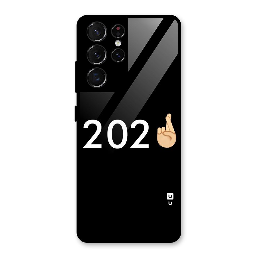 2021 Fingers Crossed Glass Back Case for Galaxy S21 Ultra 5G