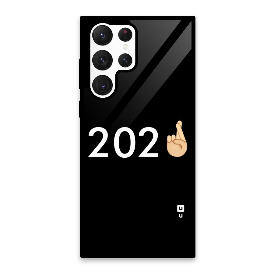 2021 Fingers Crossed Glass Back Case for Galaxy S22 Ultra 5G