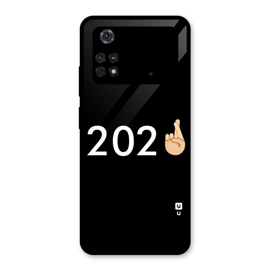 2021 Fingers Crossed Glass Back Case for Poco M4 Pro 4G