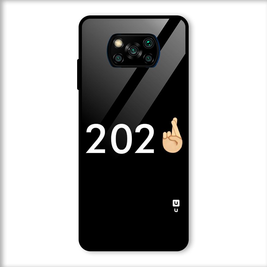 2021 Fingers Crossed Glass Back Case for Poco X3