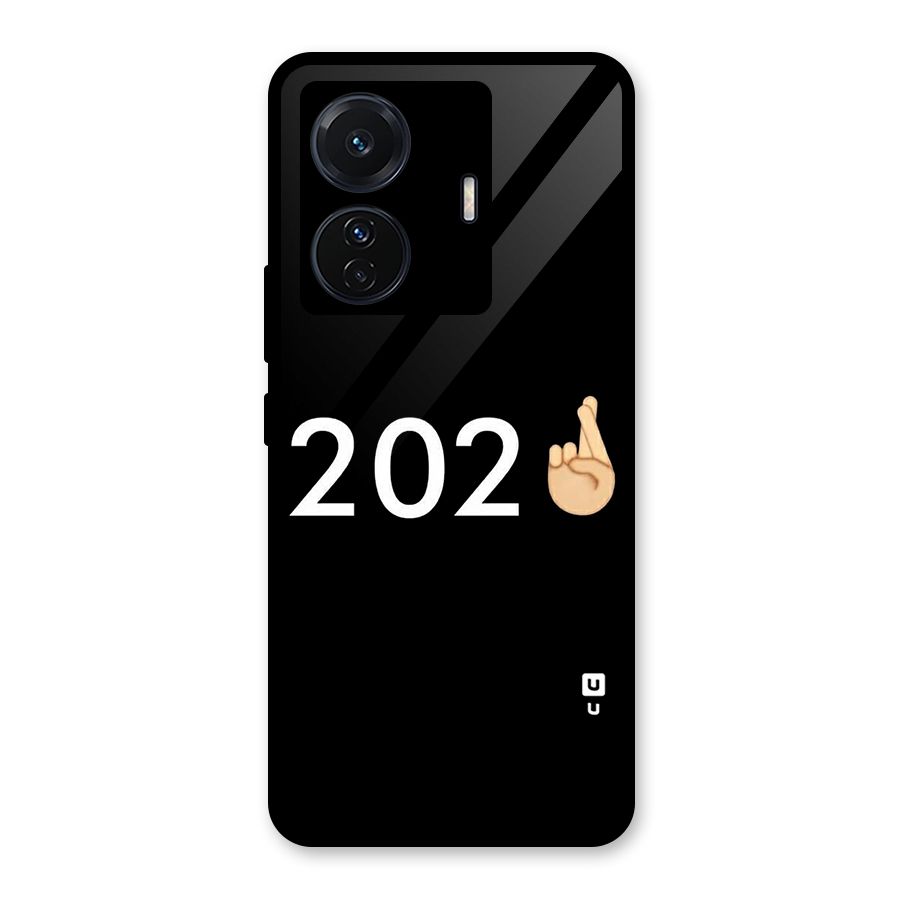 2021 Fingers Crossed Glass Back Case for Vivo T1 Pro