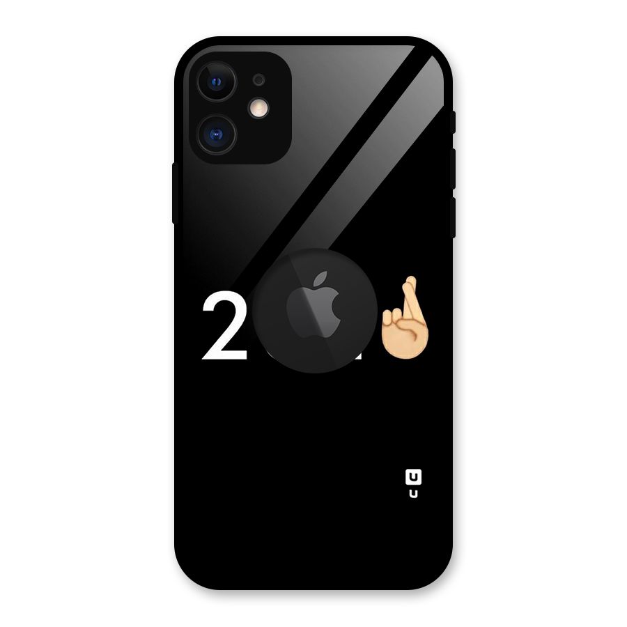 2021 Fingers Crossed Glass Back Case for iPhone 11 Logo Cut