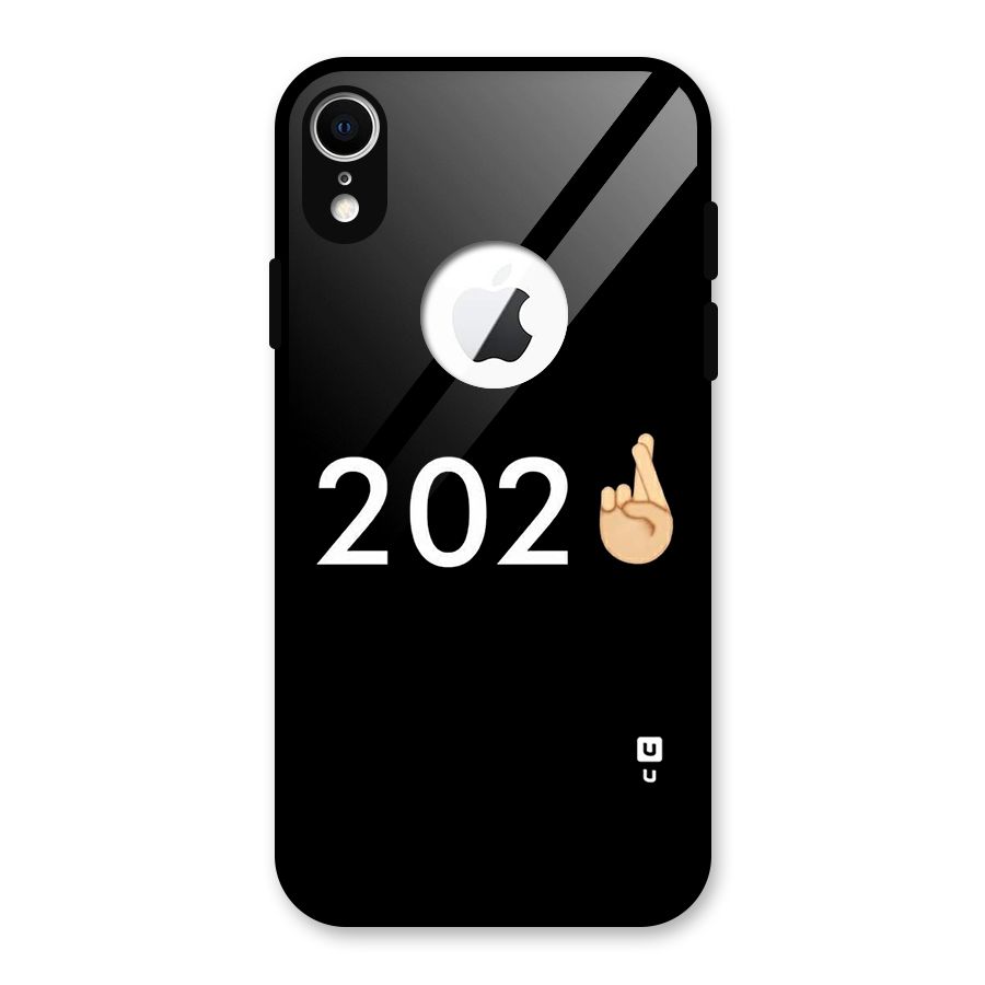 2021 Fingers Crossed Glass Back Case for iPhone XR Logo Cut