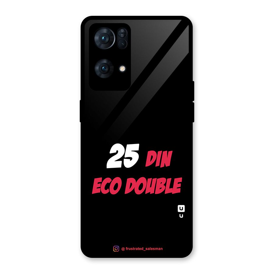 25 Din Eco Double Black Glass Back Case for Oppo Reno7 Pro 5G