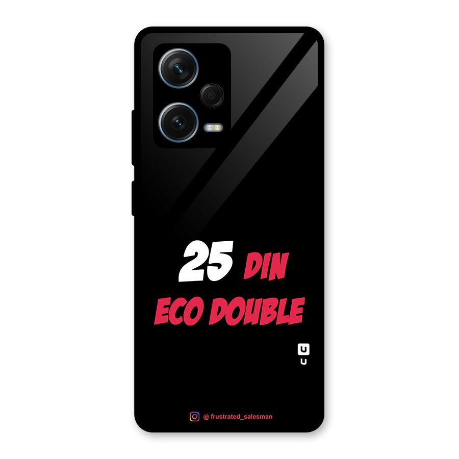 25 Din Eco Double Black Glass Back Case for Redmi Note 12 Pro Plus 5G