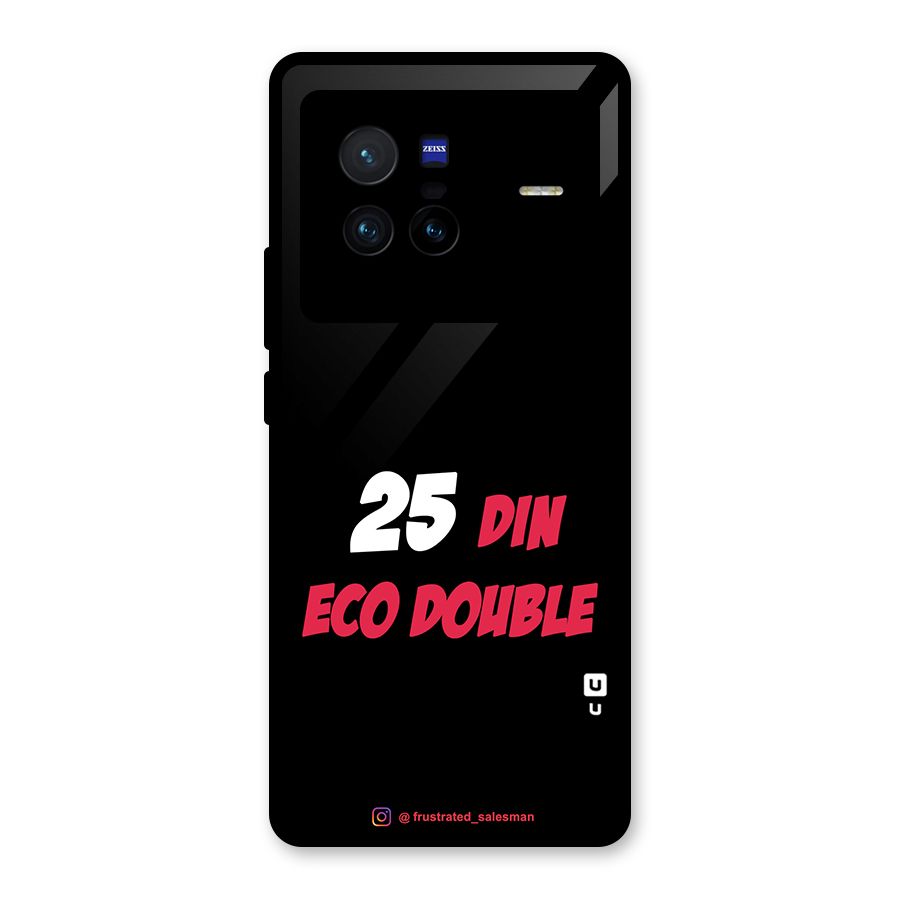 25 Din Eco Double Black Glass Back Case for Vivo X80