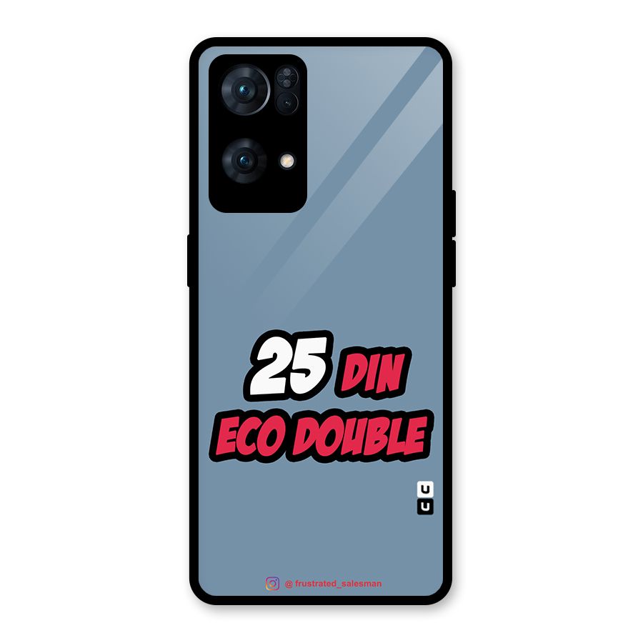 25 Din Eco Double SteelBlue Glass Back Case for Oppo Reno7 Pro 5G