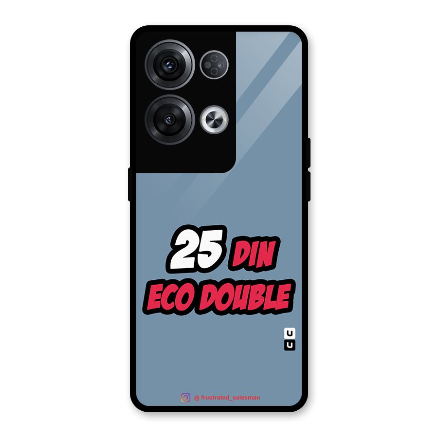 25 Din Eco Double SteelBlue Glass Back Case for Oppo Reno8 Pro 5G