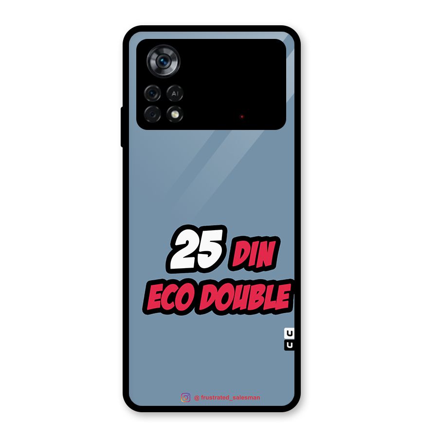 25 Din Eco Double SteelBlue Glass Back Case for Poco X4 Pro 5G