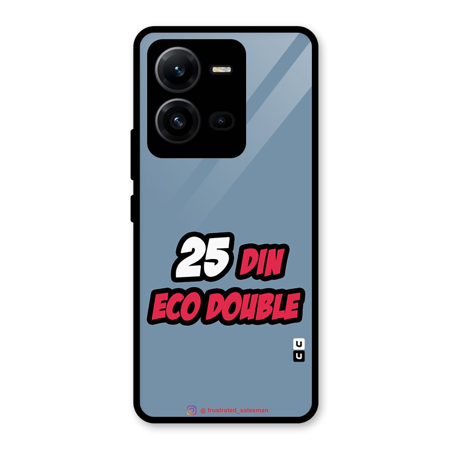 25 Din Eco Double SteelBlue Glass Back Case for Vivo V25