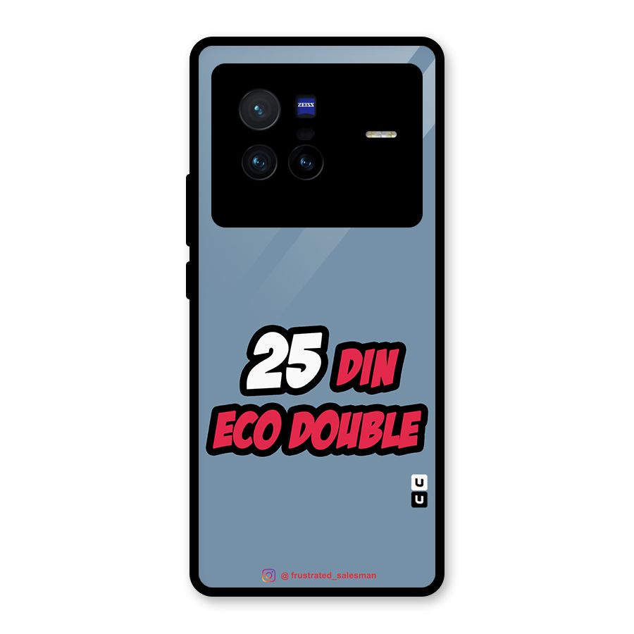 25 Din Eco Double SteelBlue Glass Back Case for Vivo X80