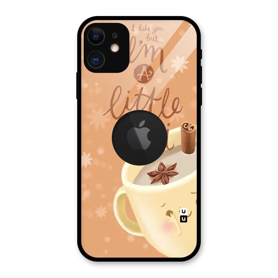 A Little Chai Glass Back Case for iPhone 11 Logo Cut