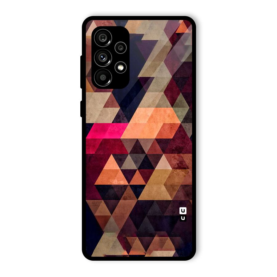 Abstract Beauty Triangles Glass Back Case for Galaxy A73 5G