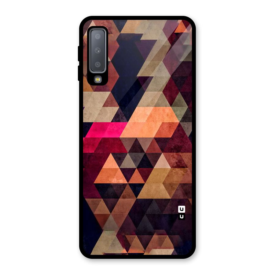 Abstract Beauty Triangles Glass Back Case for Galaxy A7 (2018)