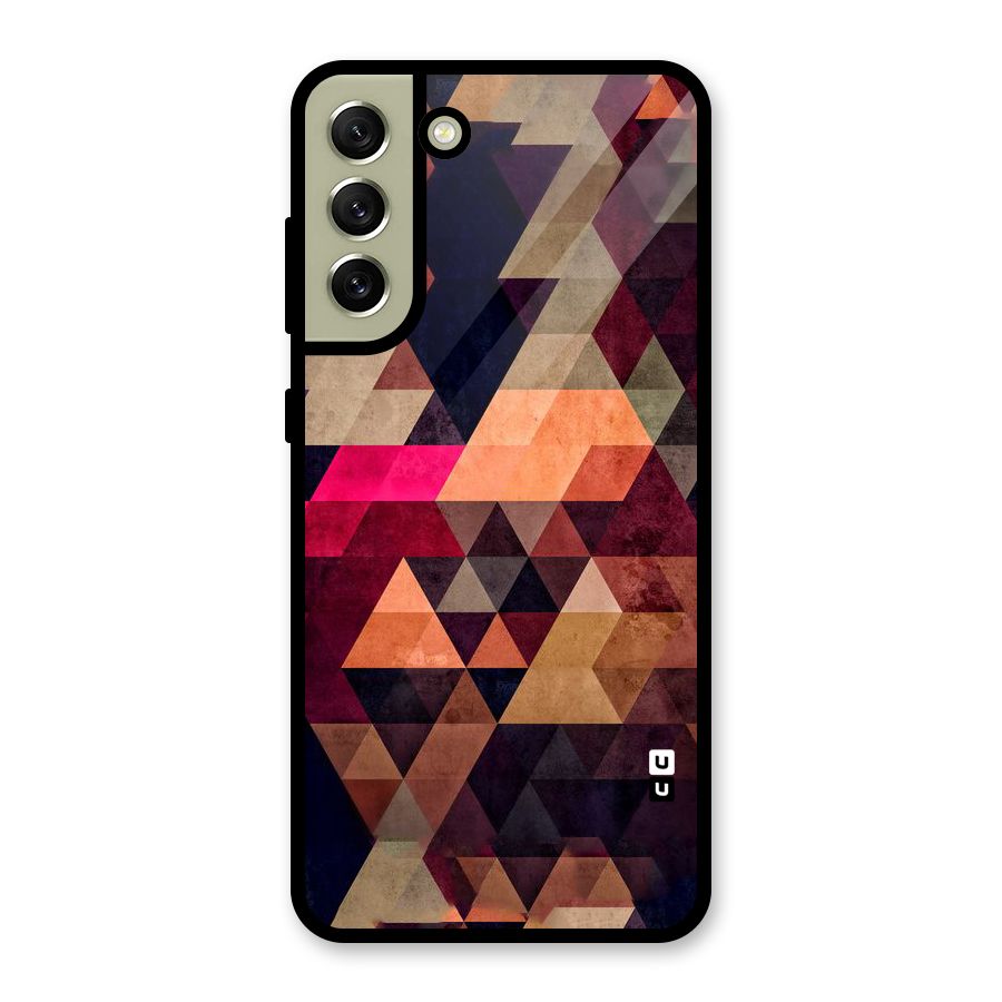 Abstract Beauty Triangles Glass Back Case for Galaxy S21 FE 5G