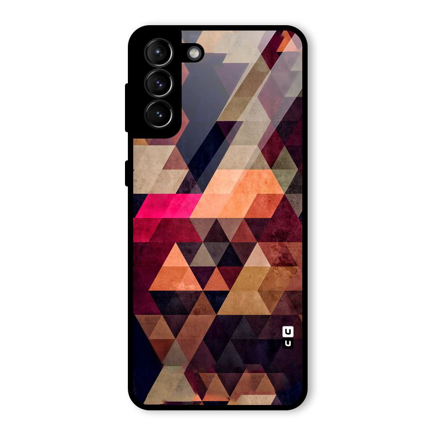 Abstract Beauty Triangles Glass Back Case for Galaxy S21 Plus