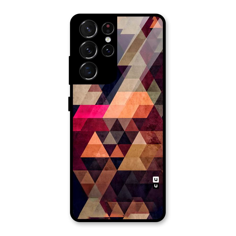 Abstract Beauty Triangles Glass Back Case for Galaxy S21 Ultra 5G