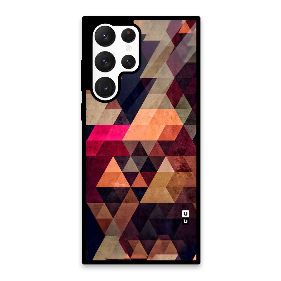 Abstract Beauty Triangles Glass Back Case for Galaxy S22 Ultra 5G