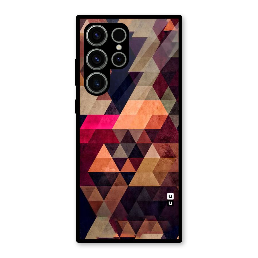 Abstract Beauty Triangles Glass Back Case for Galaxy S23 Ultra