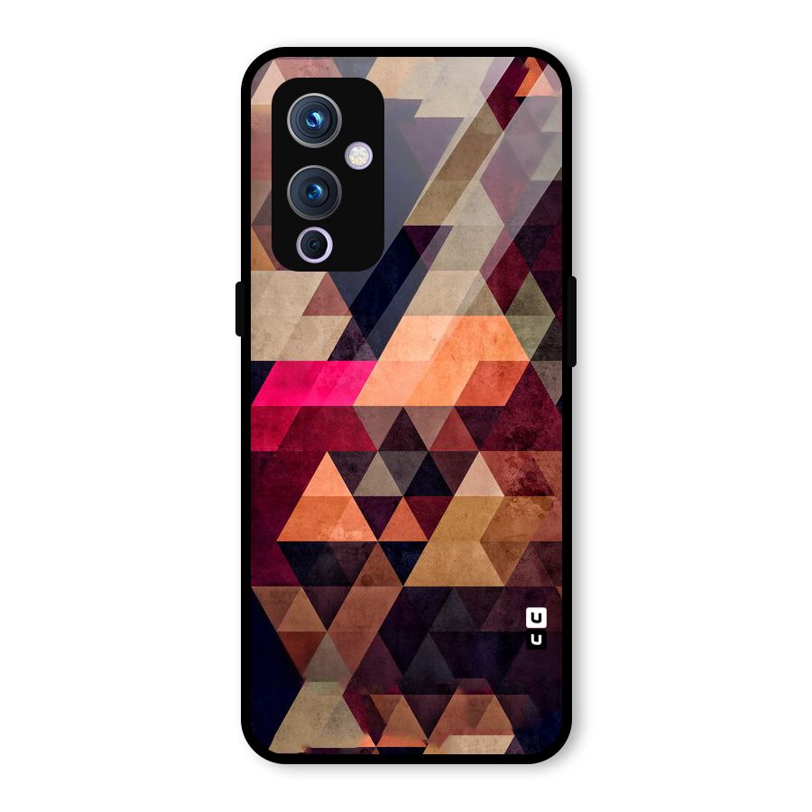 Abstract Beauty Triangles Glass Back Case for OnePlus 9