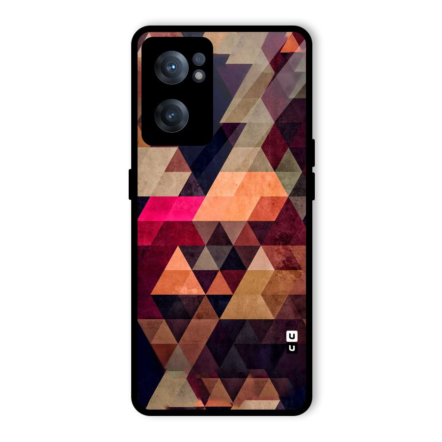 Abstract Beauty Triangles Glass Back Case for OnePlus Nord CE 2 5G