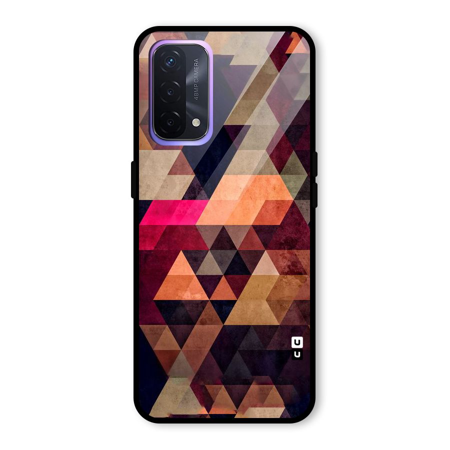 Abstract Beauty Triangles Glass Back Case for Oppo A74 5G