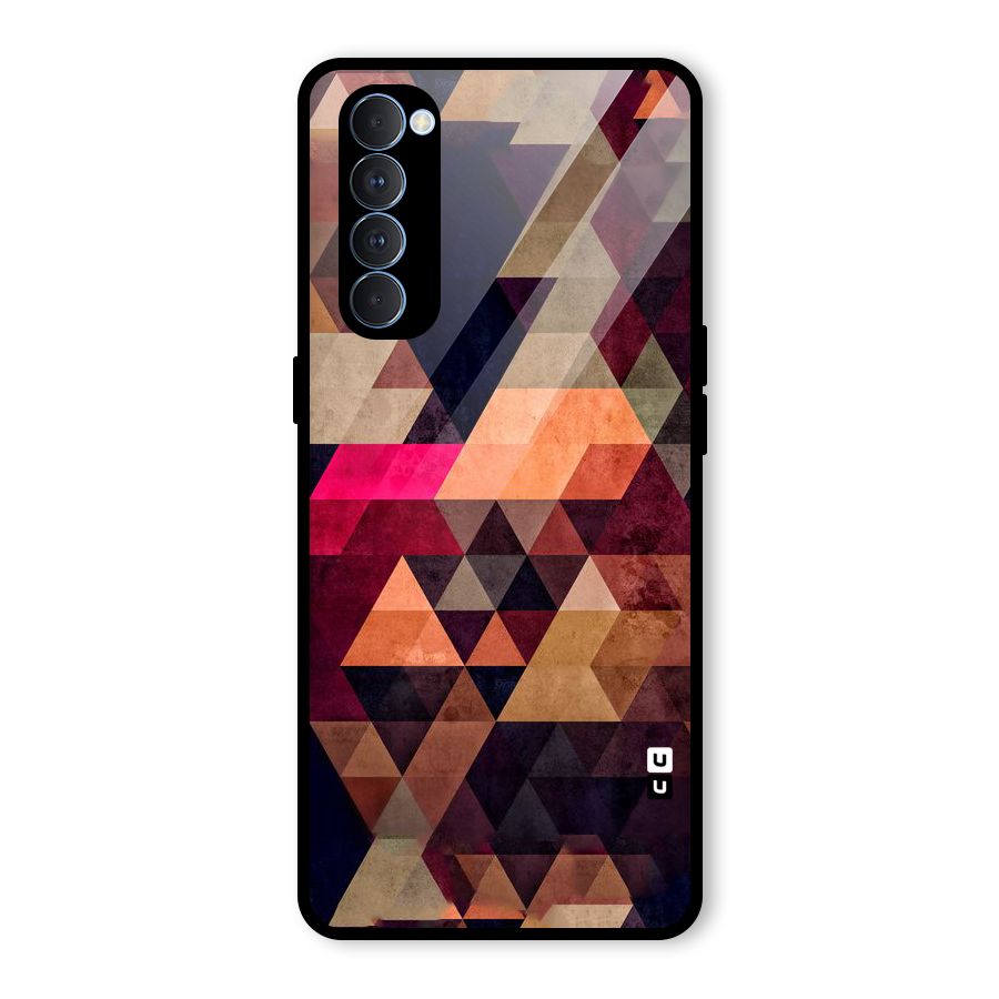 Abstract Beauty Triangles Glass Back Case for Oppo Reno4 Pro