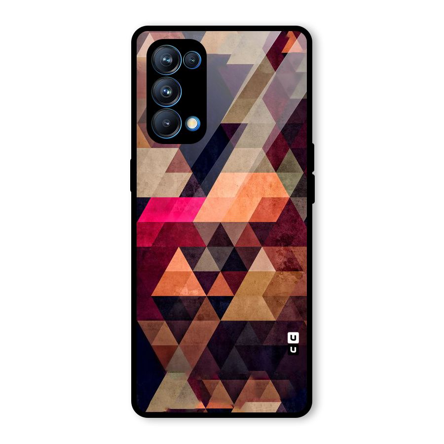 Abstract Beauty Triangles Glass Back Case for Oppo Reno5 Pro 5G