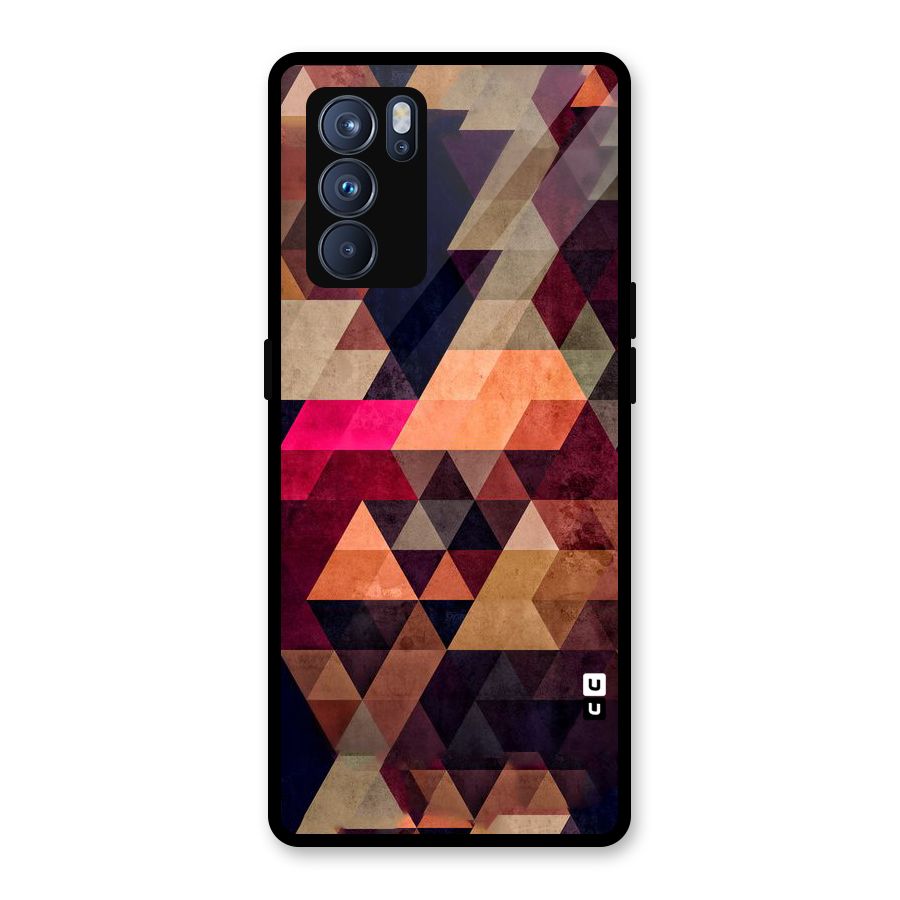 Abstract Beauty Triangles Glass Back Case for Oppo Reno6 Pro 5G