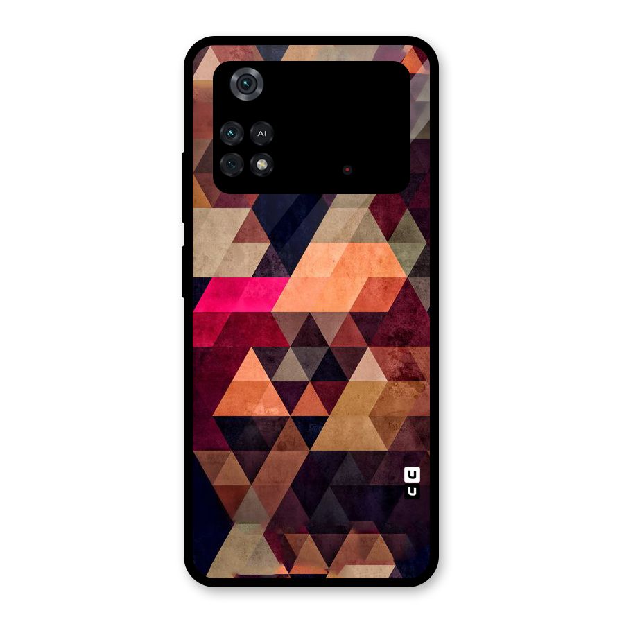 Abstract Beauty Triangles Glass Back Case for Poco M4 Pro 4G