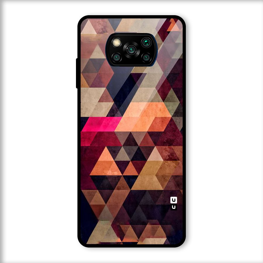Abstract Beauty Triangles Glass Back Case for Poco X3