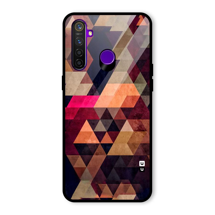 Abstract Beauty Triangles Glass Back Case for Realme 5 Pro