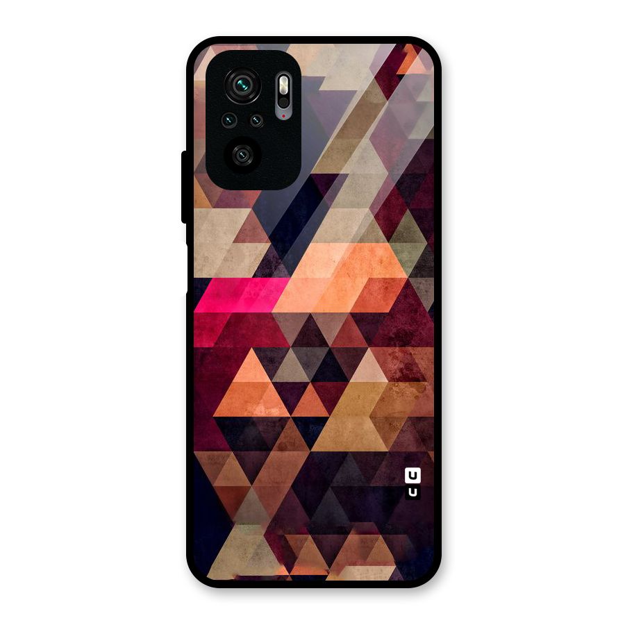 Abstract Beauty Triangles Glass Back Case for Redmi Note 10S