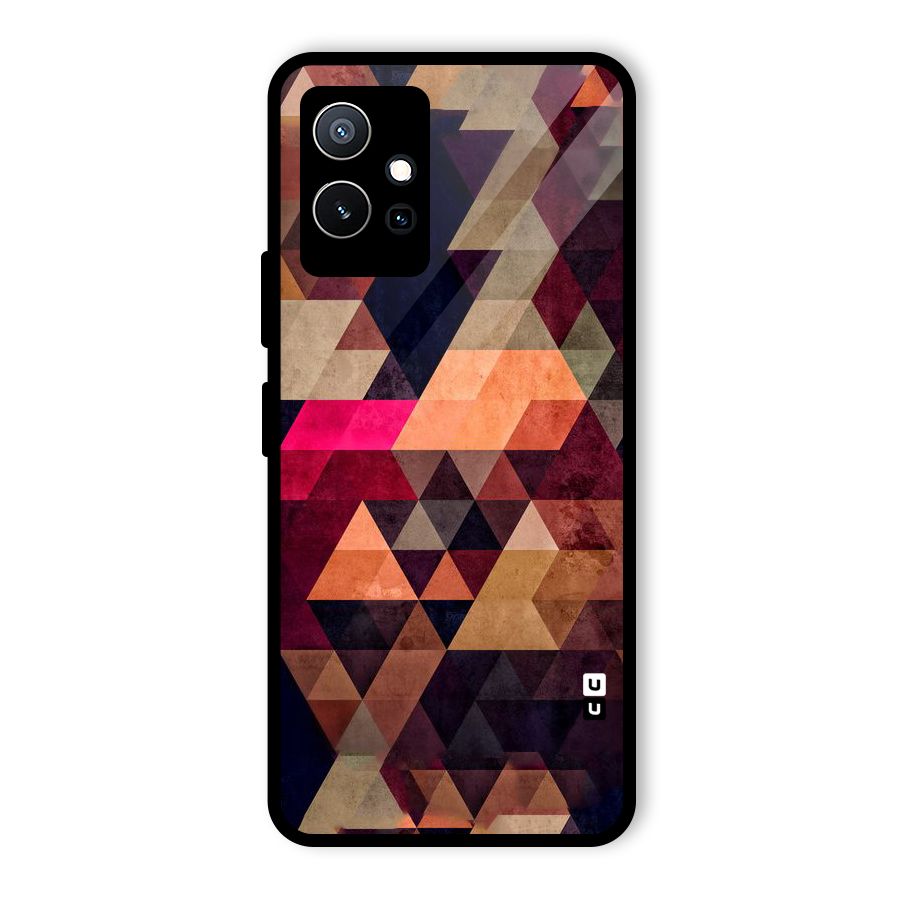 Abstract Beauty Triangles Glass Back Case for Vivo T1 5G
