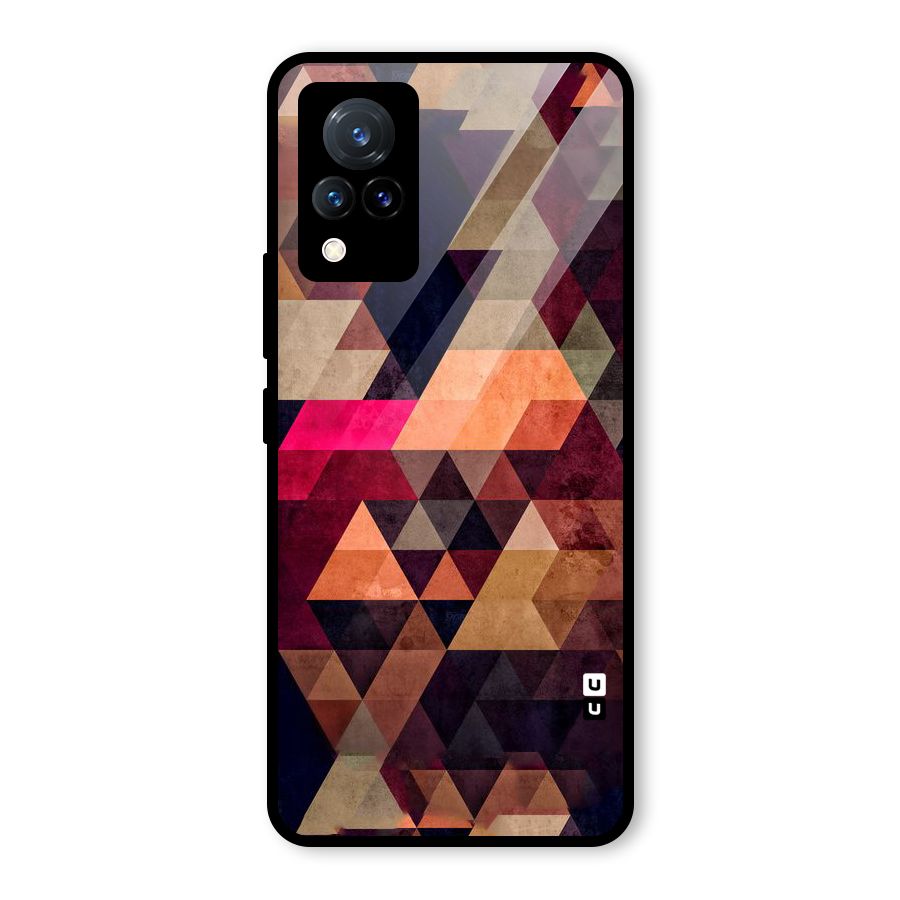 Abstract Beauty Triangles Glass Back Case for Vivo V21 5G
