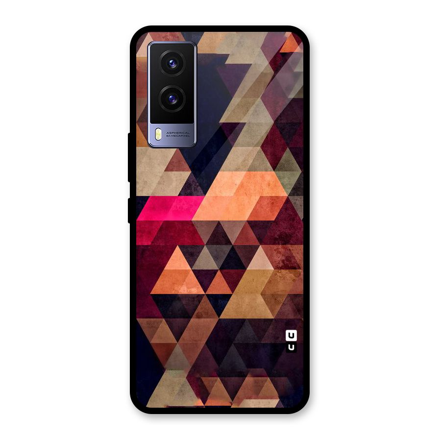 Abstract Beauty Triangles Glass Back Case for Vivo V21e 5G