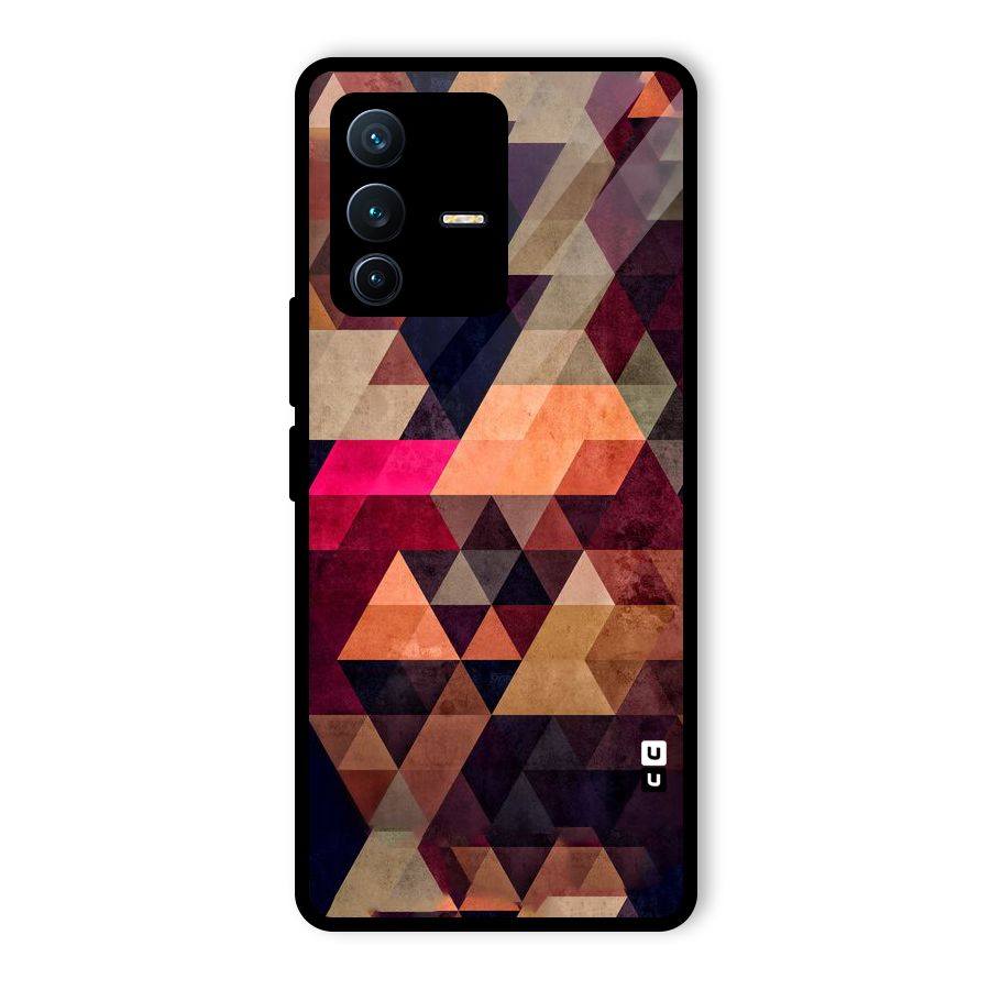 Abstract Beauty Triangles Glass Back Case for Vivo V23 Pro