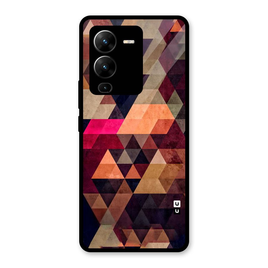 Abstract Beauty Triangles Glass Back Case for Vivo V25 Pro