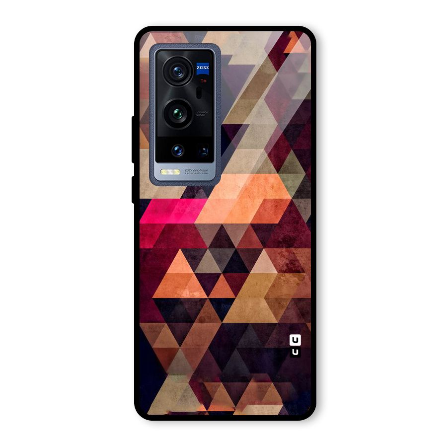 Abstract Beauty Triangles Glass Back Case for Vivo X60 Pro Plus