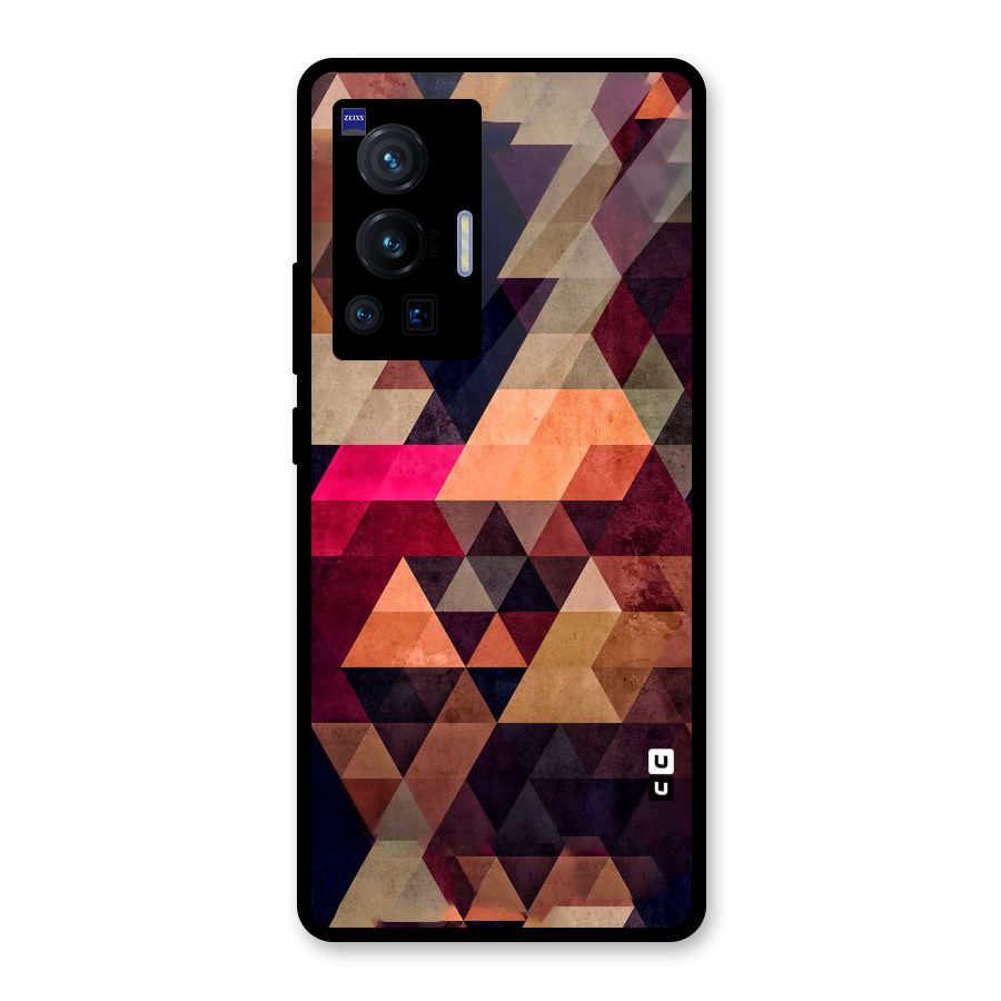 Abstract Beauty Triangles Glass Back Case for Vivo X70 Pro