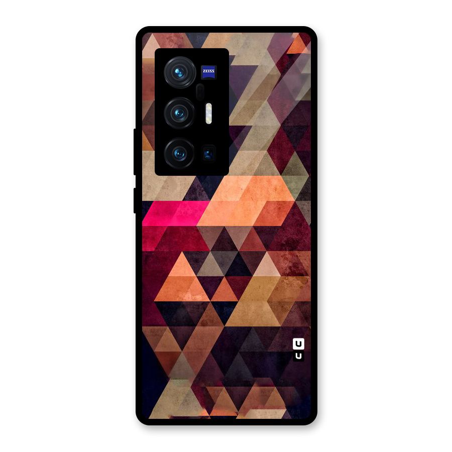 Abstract Beauty Triangles Glass Back Case for Vivo X70 Pro Plus