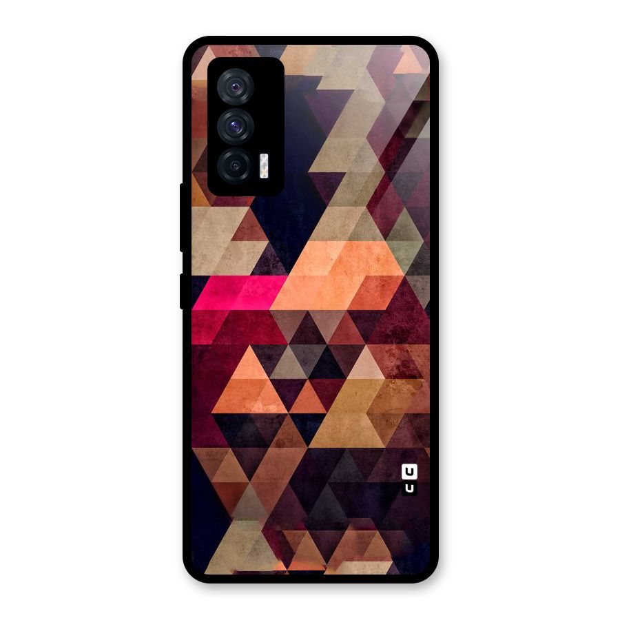 Abstract Beauty Triangles Glass Back Case for Vivo iQOO 7 5G