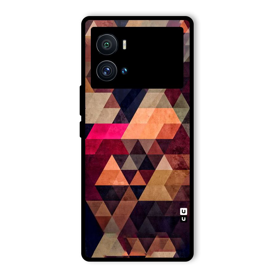 Abstract Beauty Triangles Glass Back Case for Vivo iQOO 9 Pro