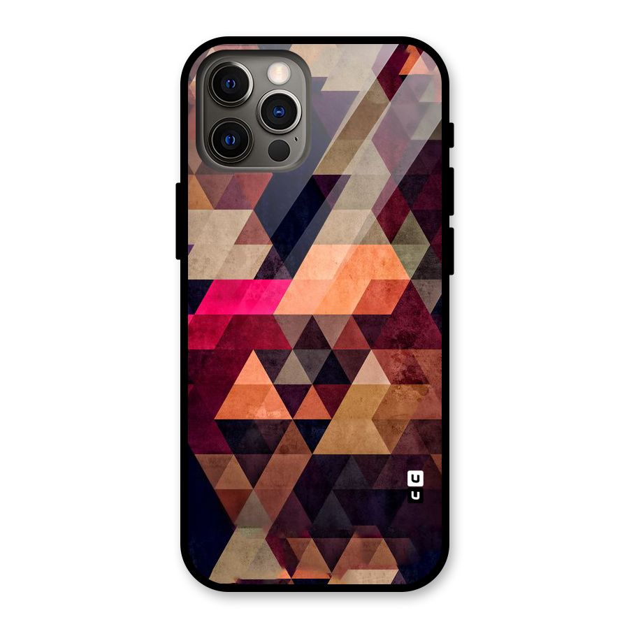 Abstract Beauty Triangles Glass Back Case for iPhone 12 Pro
